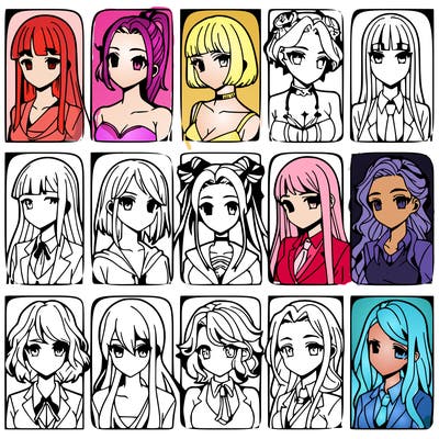 girls that look diffrent anime