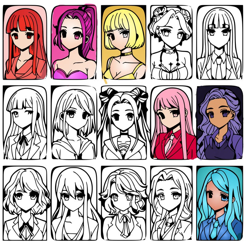 girls that look diffrent anime