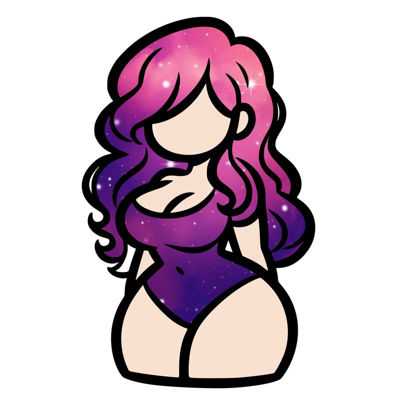 curvy woman with hair