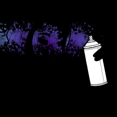 a realistic girl, spray painting