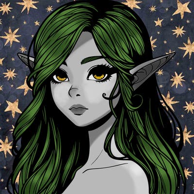 elf girl realistic dark fantasy