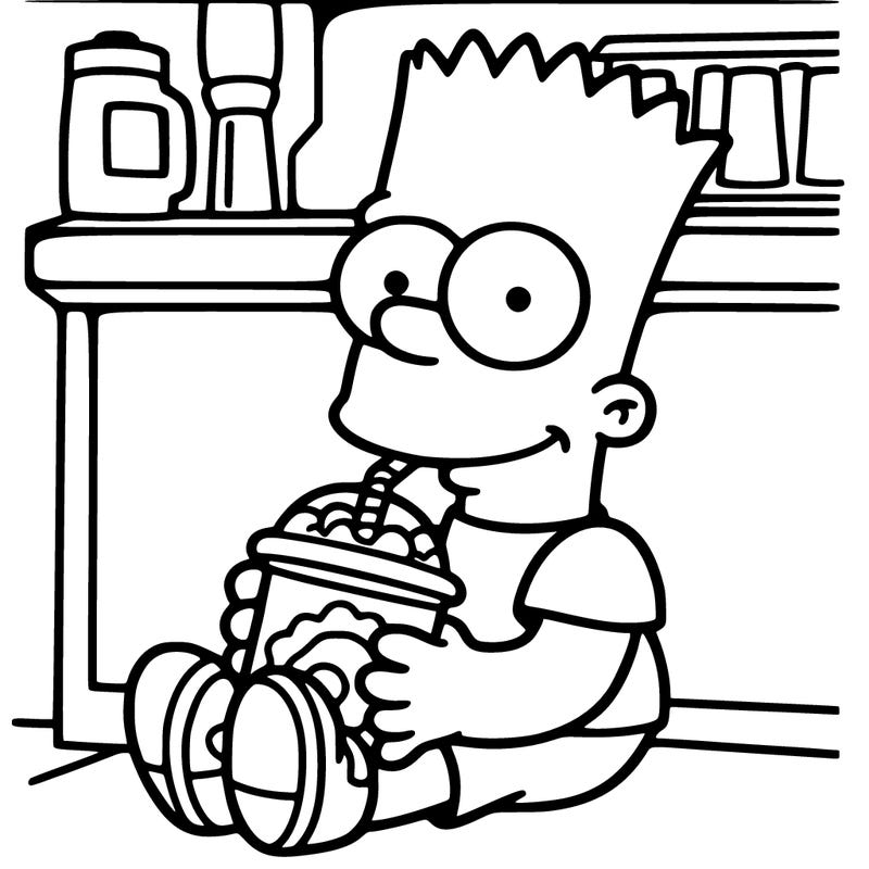 simpson drinking slushie