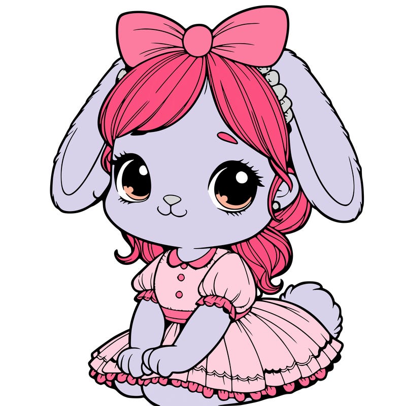 cute easter bunny girl realistic