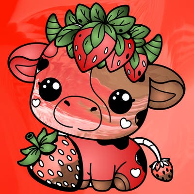 cute strawberry cow