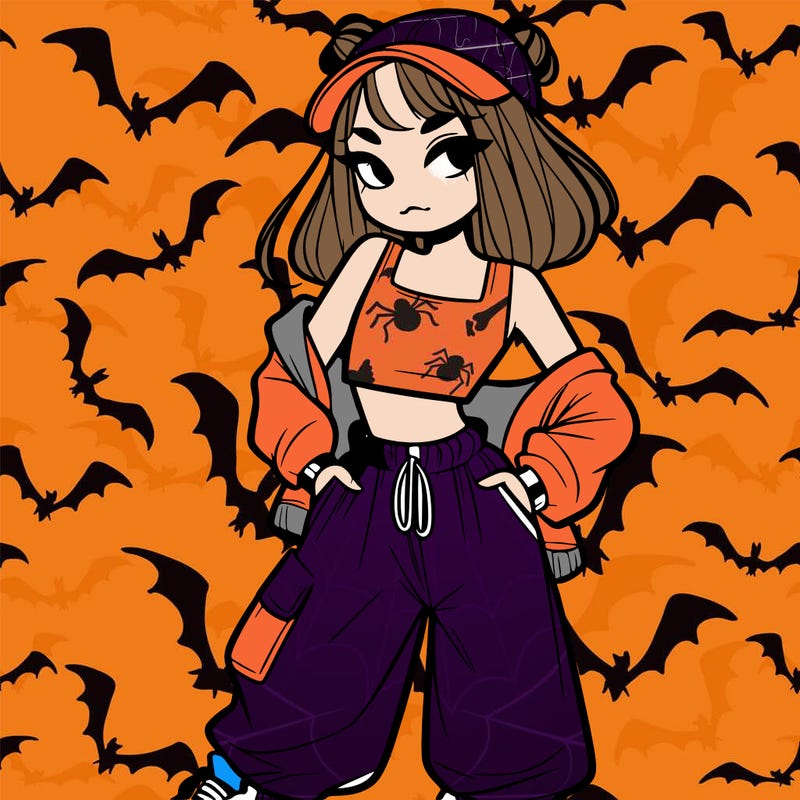 girl in crop top and baggy pants