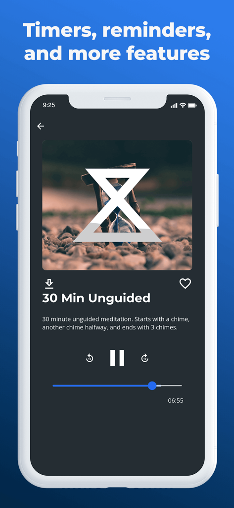 Declutter The Mind Meditation - Unguided meditation timer interface on the Declutter The Mind app