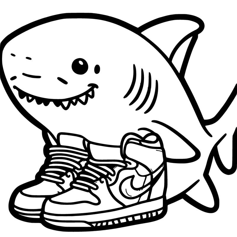 shark with nike shoes
