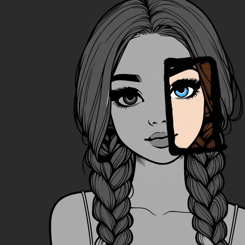 realistic girl with braids