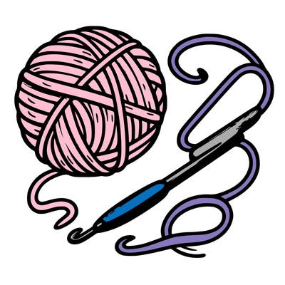 crochet wool and hook