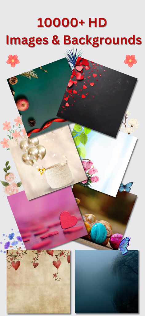 Greeting Card Maker & Invite - Selection of colorful HD background images for creating custom greeting cards and invitations.