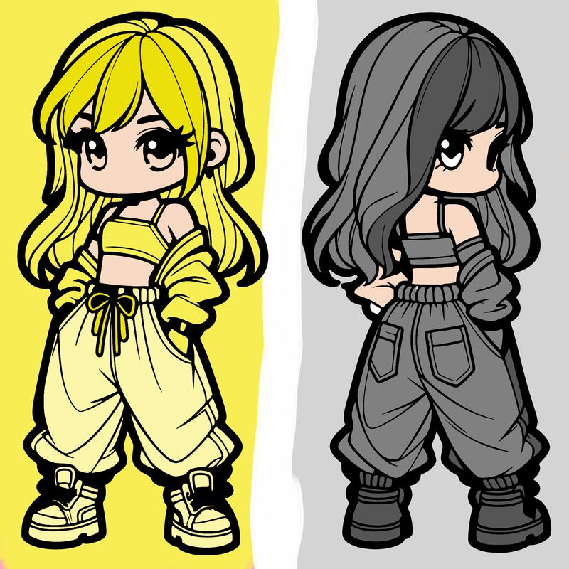 girl in crop top and baggy pants