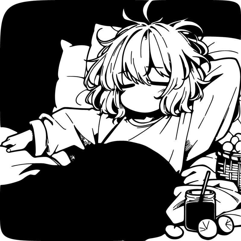 messy lazy anime girl