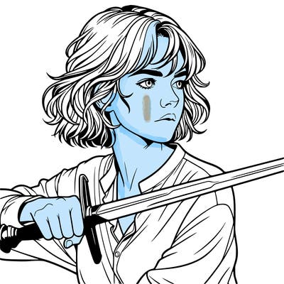 realistic girl with a sword