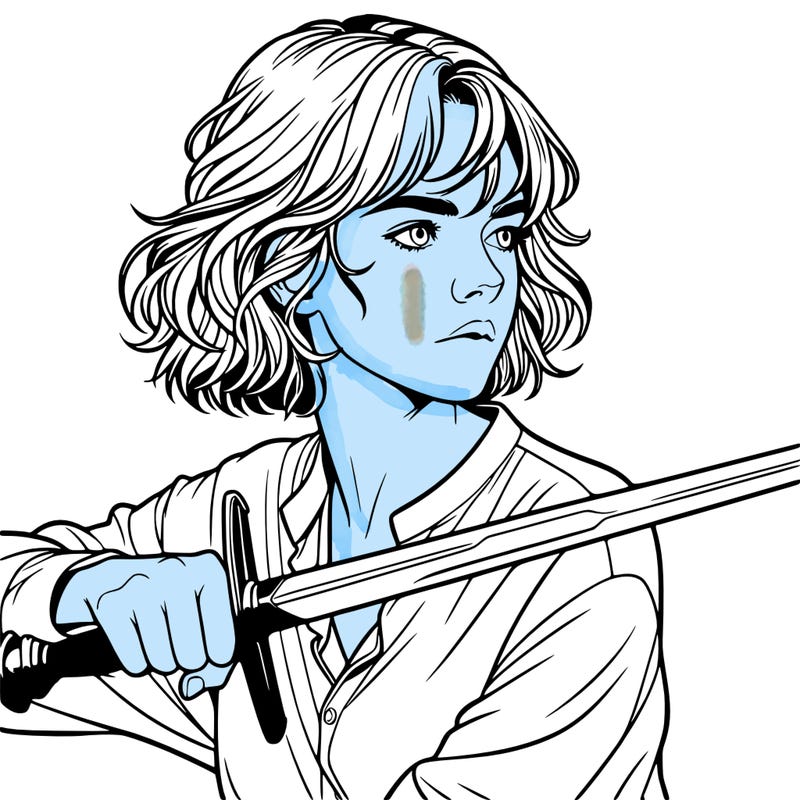 realistic girl with a sword