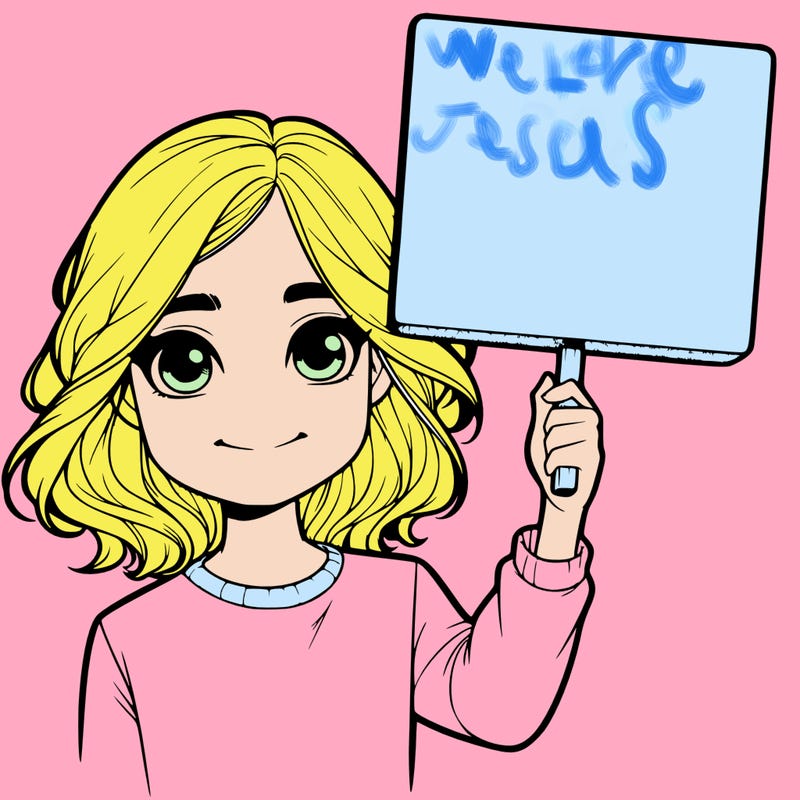 realistic girl holding up a sign