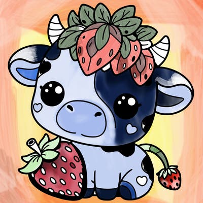 cute strawberry cow