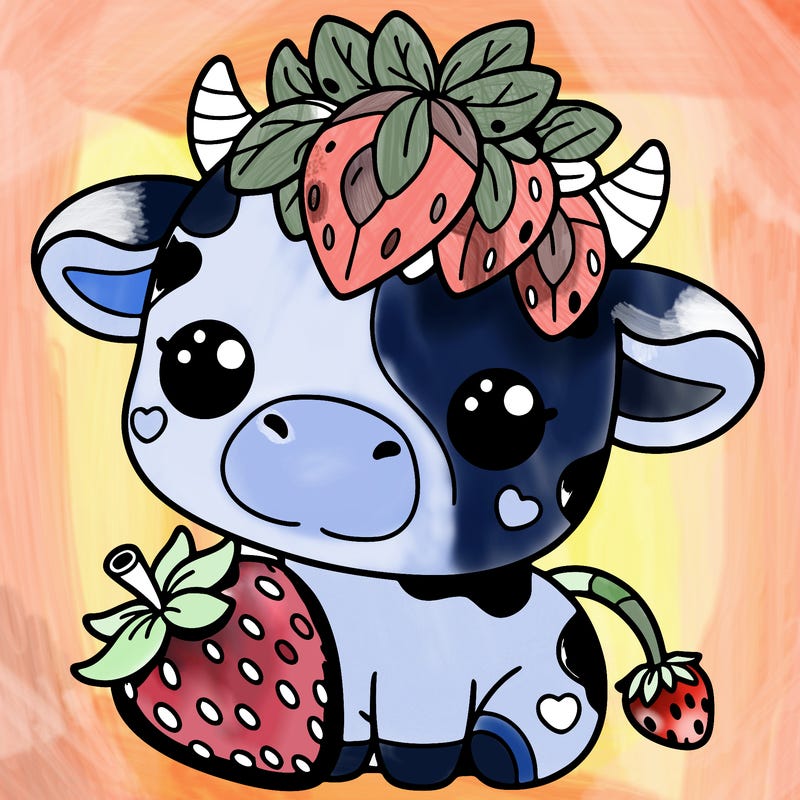 cute strawberry cow