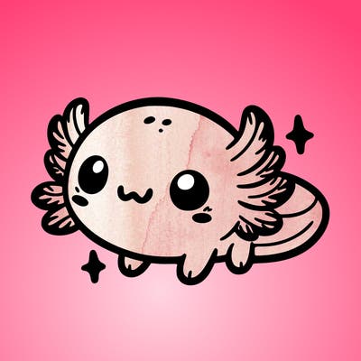 cute easy baby axolotl