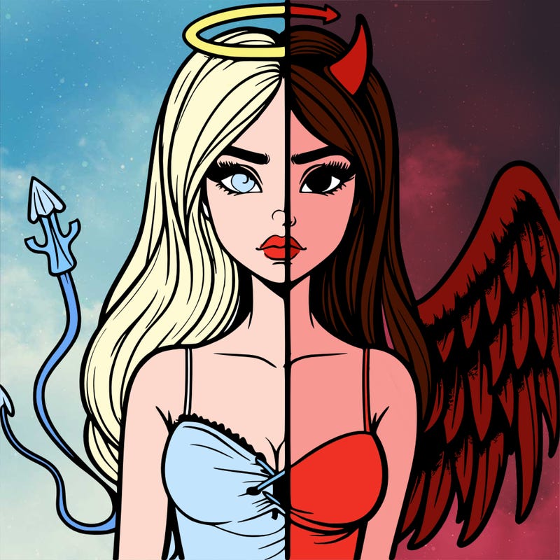 devil vs angel realistic girl