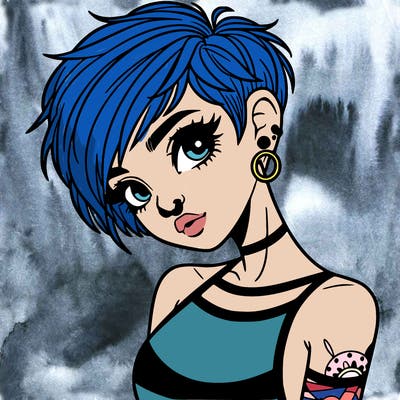 pixie cut woman with alternative style