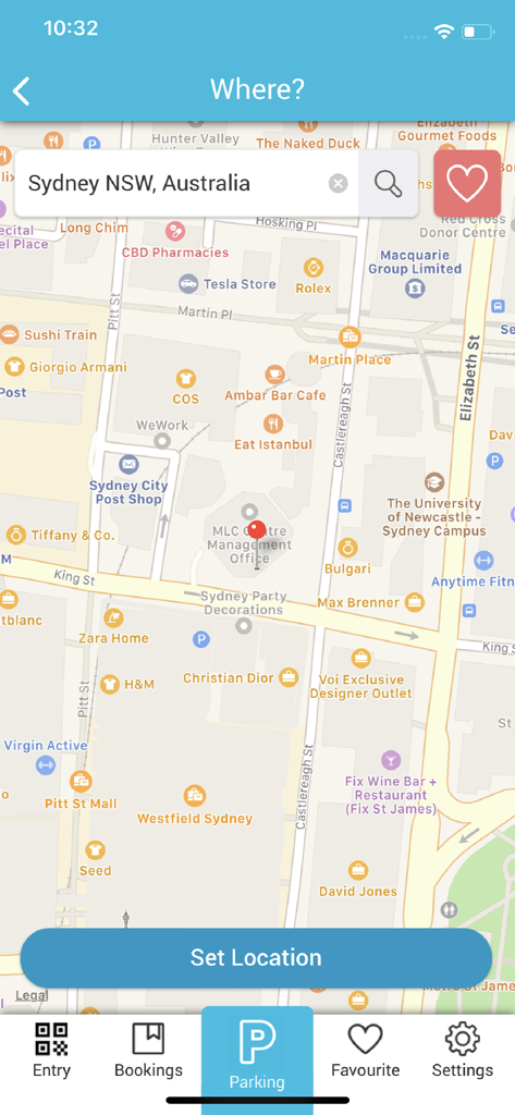 Divvy - Divvy parking app map view for searching locations in Sydney