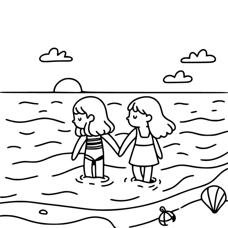 two girls at the beach
