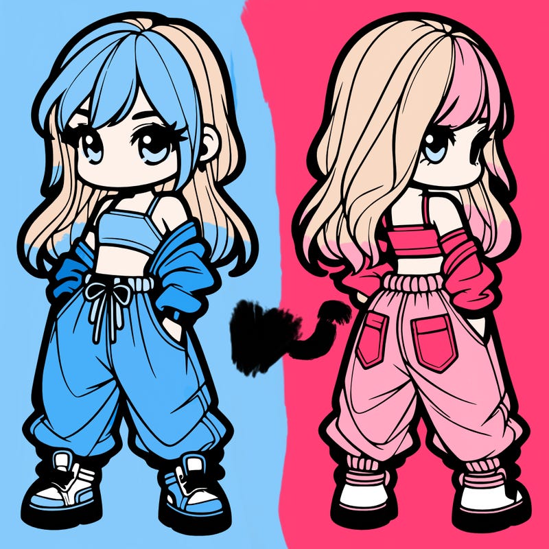 girl in crop top and baggy pants