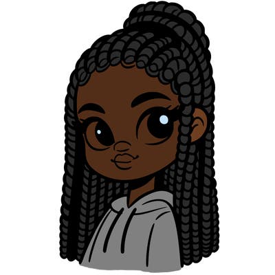 black girl with braids