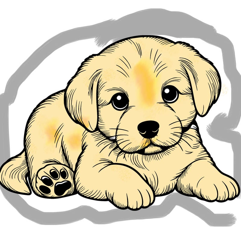 a cute realistic puppy