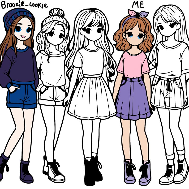 a group of five girls