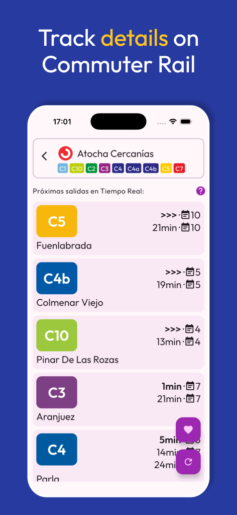 Madrid Metro Bus Cercanias - Tiempos de salida en tiempo real para las líneas de tren de cercanías de Madrid en la estación de Atocha.