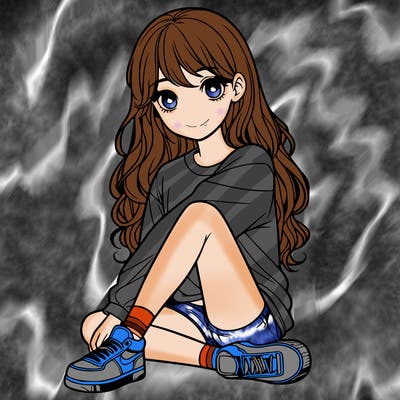 girl sitting realistic