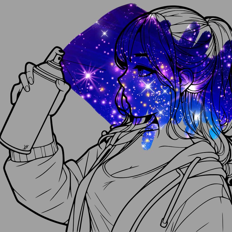 a realistic girl spray, painting