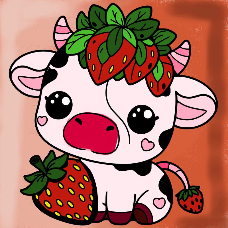 cute strawberry cow