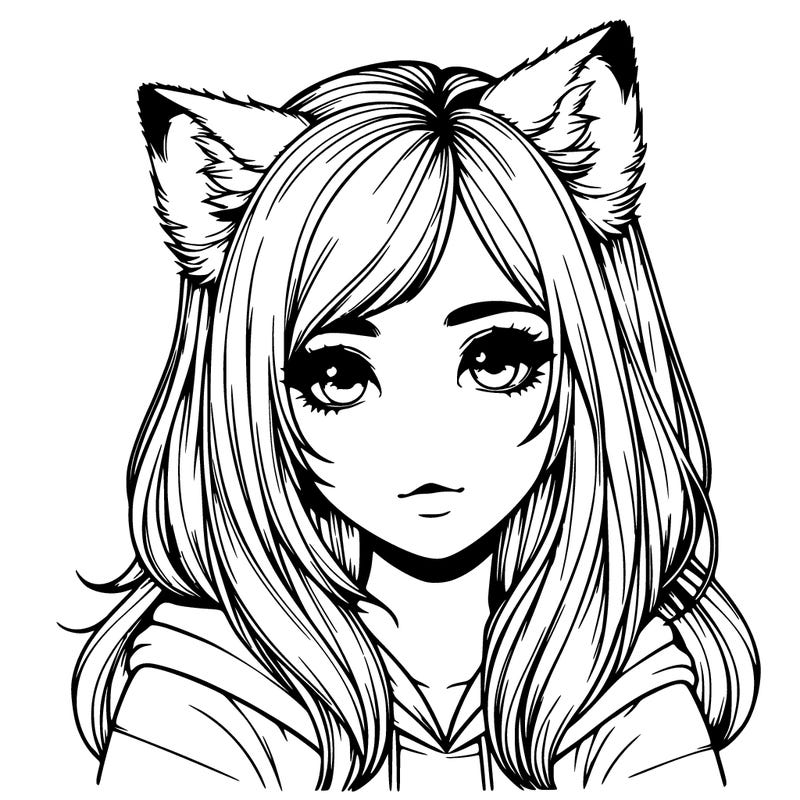 realistic girl with wolf ears