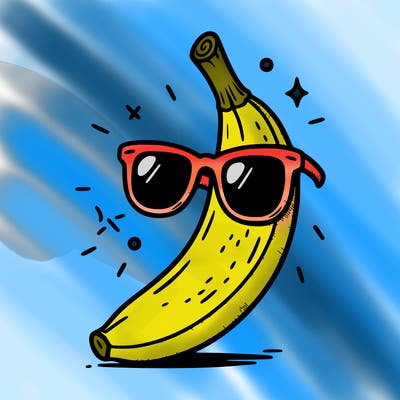 a banana that with sunglasses
