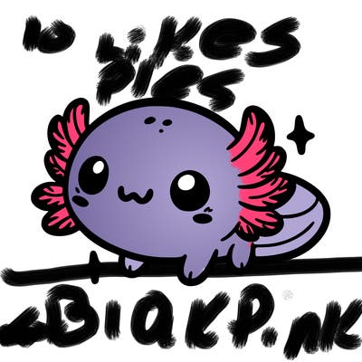 cute easy baby axolotl