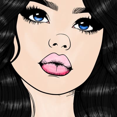 really realistic girl with lips