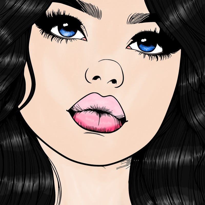 really realistic girl with lips