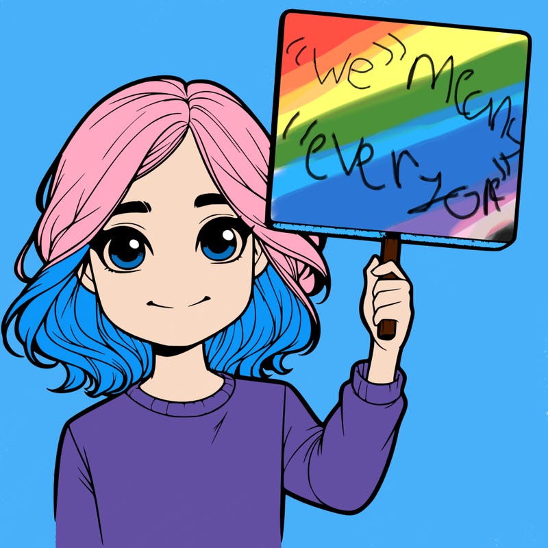 realistic girl holding up a sign