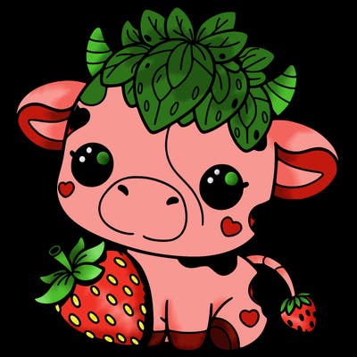 cute strawberry cow