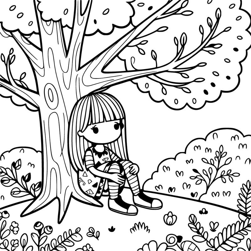 girl sitting in a tree