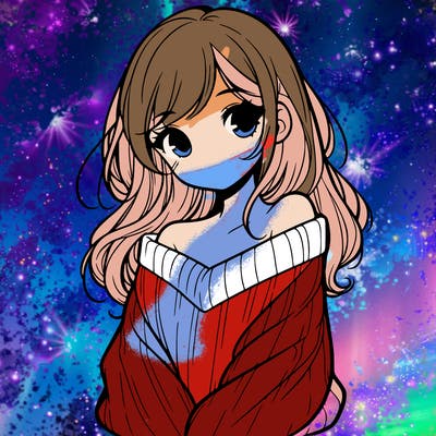 shy pretty girl wearing a sweater that is falling off one shoulder portrait