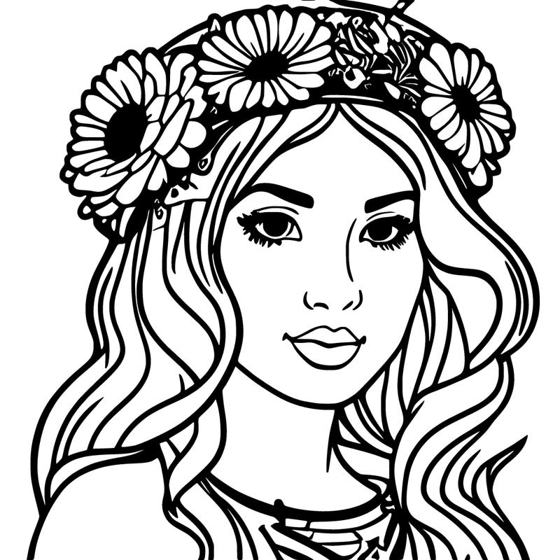 girl with flowers crown