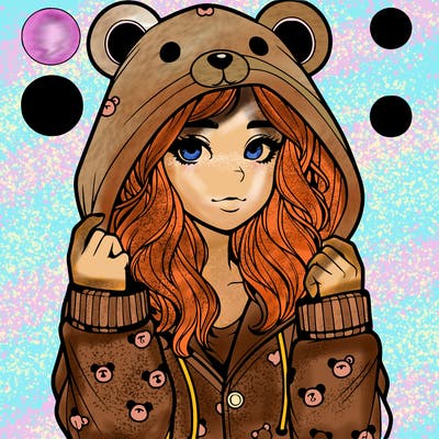 realistic girl in a animal pjs hoodie