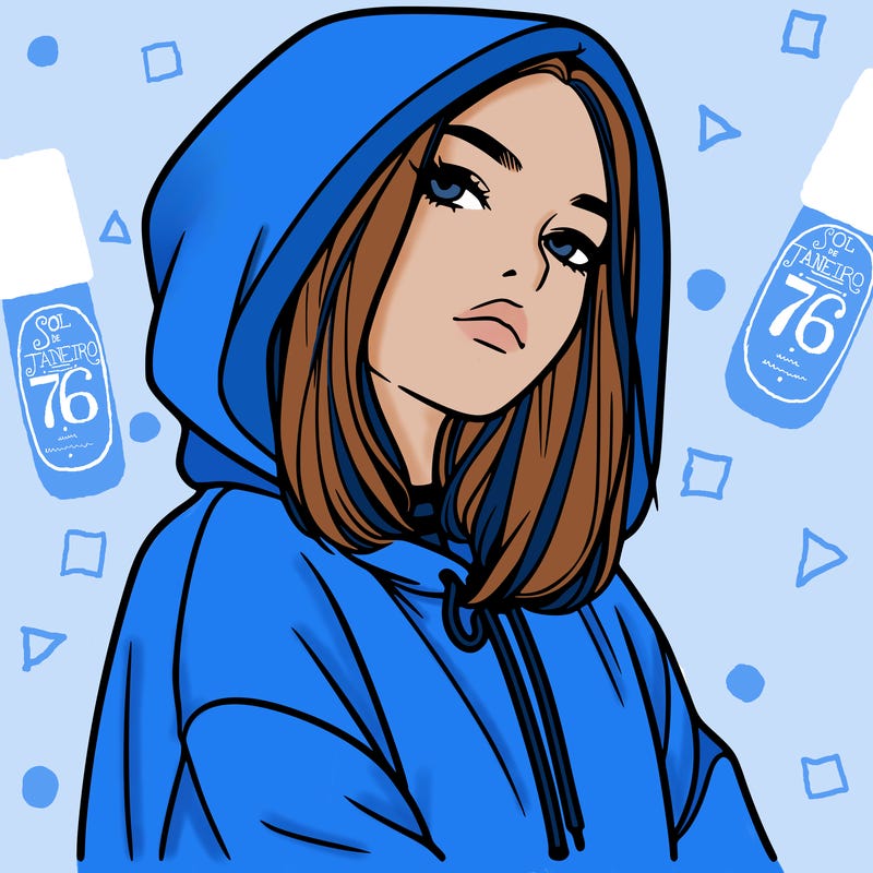 a realistic girl in a hoodie