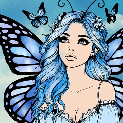 butterfly fairy realistic girl