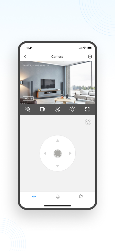 Sight Bulb - Sight Bulb app showing live video and camera movement controls