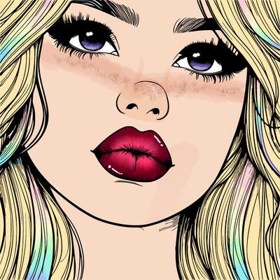 really realistic girl with lips