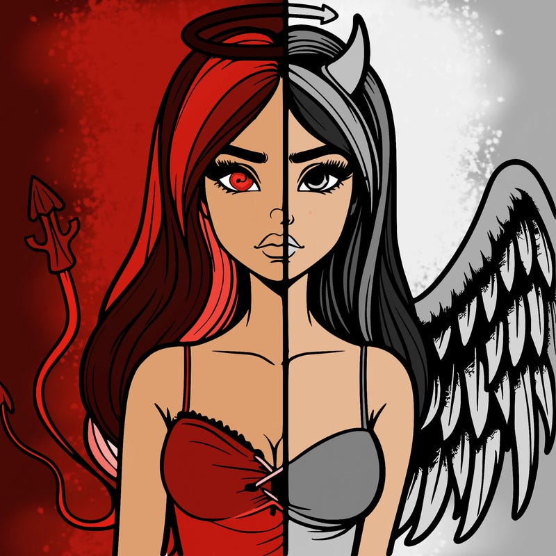 devil vs angel realistic girl
